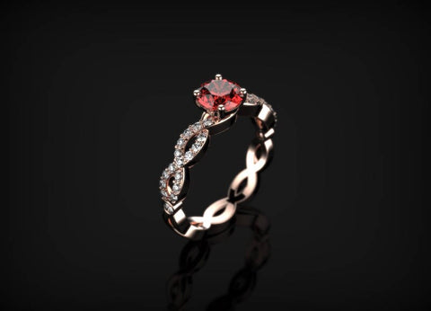 Ruby Engagement Ring Rose Gold Engagement Ring Ruby Ring Unique Engagement Ring Ruby in Rose Gold Rose Gold Ruby Ring July Birthstone