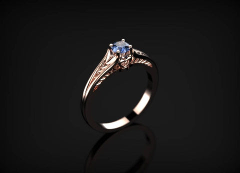 Rose Gold Sapphire Engagement Ring Rose Gold Engagement Ring Sapphire Ring Sapphire in Rose Gold Rose Gold Sapphire Ring December Birthstone