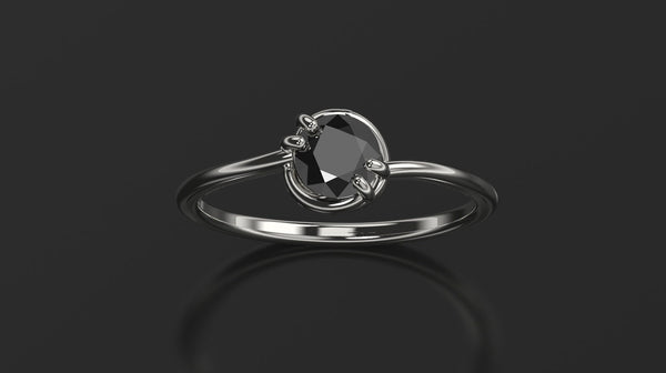 Black Diamond Engagement Ring Rose Gold Engagement Ring Black Diamond Ring Black Diamond Gold Rose Gold Black Diamond Ring