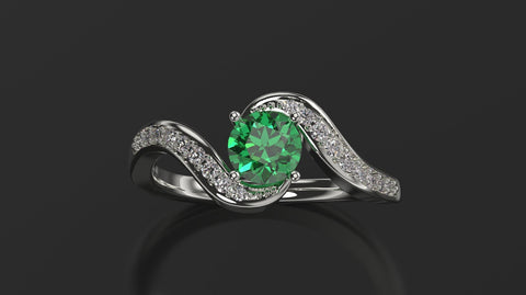 Emerald Engagement Ring White Gold Engagement Ring Emerald Ring Emerald Gold White Gold Emerald Ring