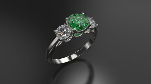 Emerald Engagement Ring White Gold Engagement Ring Emerald Ring Emerald Gold White Gold Emerald Ring