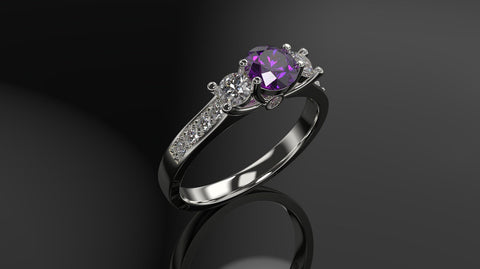 Amethyst Engagement Ring White Gold Engagement Ring Amethyst Ring Amethyst Gold White Gold Amethyst Ring