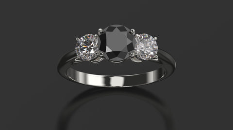 Black Diamond Engagement Ring White Gold Engagement Ring Black Diamond Ring Black Diamond Gold White Gold Black Diamond Ring