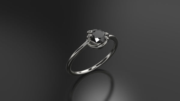 Black Diamond Engagement Ring Rose Gold Engagement Ring Black Diamond Ring Black Diamond Gold Rose Gold Black Diamond Ring