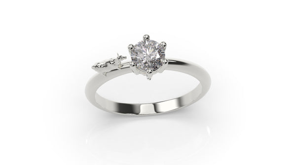 Cow Ring Cow Engagement Ring White Gold Cow