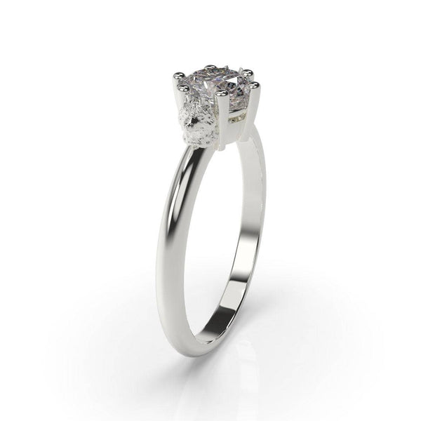 Wolf Engagement Ring White Gold Wolf Engagement