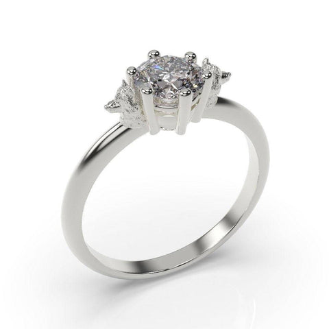 Wolf Engagement Ring White Gold Wolf Engagement