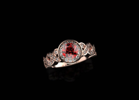 Ruby Engagement Ring Rose Gold Engagement Ring Ruby Ring Unique Engagement Ring Ruby in Rose Gold Rose Gold Ruby Ring July Birthstone