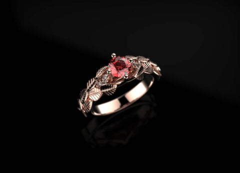 Ruby Engagement Ring Rose Gold Engagement Ring Ruby Ring Unique Engagement Ring Ruby in Rose Gold Rose Gold Ruby Ring July Birthstone