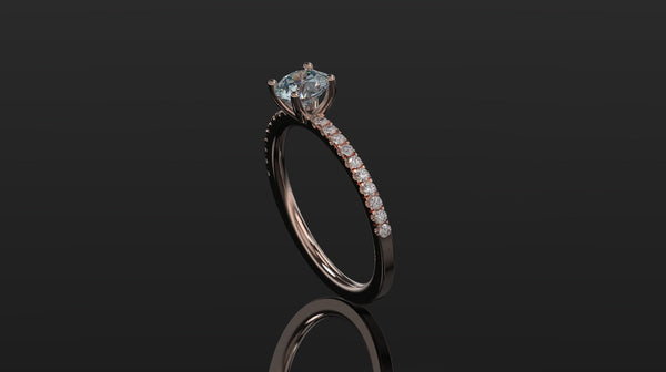 Aquamarine Engagement Ring Rose Gold Engagement Ring Aquamarine Ring Aquamarine Gold Rose Gold Aquamarine Ring