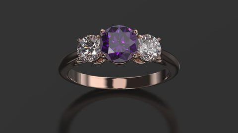 Amethyst Engagement Ring Rose Gold Engagement Ring Amethyst Ring Amethyst Gold Rose Gold Amethyst Ring