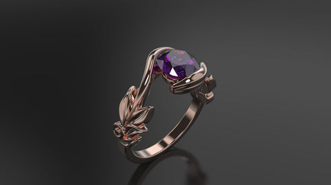 Amethyst Engagement Ring Rose Gold Engagement Ring Amethyst Ring Amethyst Gold Rose Gold Amethyst Ring