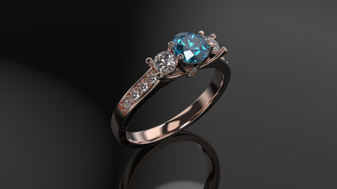 Blue Topaz Engagement Ring Rose Gold Engagement Ring Blue Topaz Ring Blue Topaz Gold Rose Gold Blue Topaz Ring