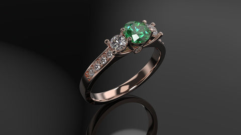 Emerald Engagement Ring Rose Gold Engagement Ring Emerald Ring Emerald Gold Rose Gold Emerald Ring