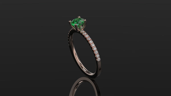 Emerald Engagement Ring Rose Gold Engagement Ring Emerald Ring Emerald Gold Rose Gold Emerald Ring