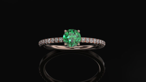 Emerald Engagement Ring Rose Gold Engagement Ring Emerald Ring Emerald Gold Rose Gold Emerald Ring