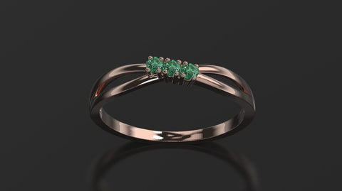 Emerald Engagement Ring Rose Gold Engagement Ring Emerald Ring Emerald Gold Rose Gold Emerald Ring