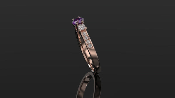 Amethyst Engagement Ring White Gold Engagement Ring Amethyst Ring Amethyst Gold White Gold Amethyst Ring