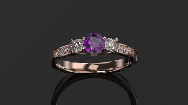 Amethyst Engagement Ring White Gold Engagement Ring Amethyst Ring Amethyst Gold White Gold Amethyst Ring