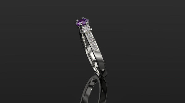 Amethyst Engagement Ring White Gold Engagement Ring Amethyst Ring Amethyst Gold White Gold Amethyst Ring