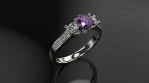 Amethyst Engagement Ring White Gold Engagement Ring Amethyst Ring Amethyst Gold White Gold Amethyst Ring