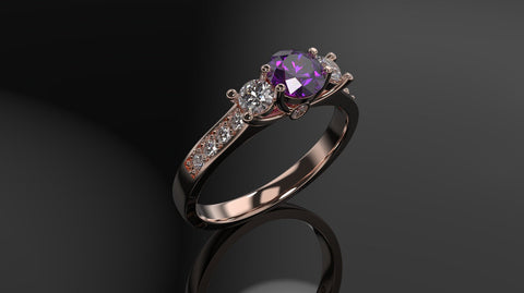 Amethyst Engagement Ring Rose Gold Engagement Ring Amethyst Ring Amethyst Gold Rose Gold Amethyst Ring