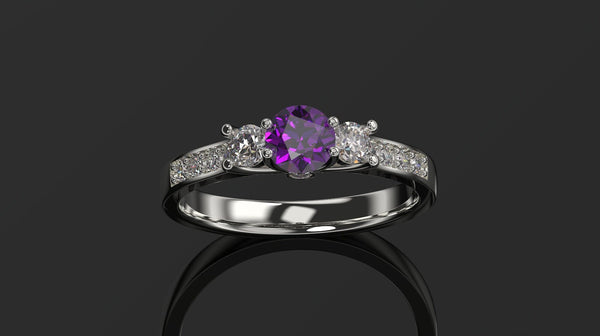 Amethyst Engagement Ring White Gold Engagement Ring Amethyst Ring Amethyst Gold White Gold Amethyst Ring