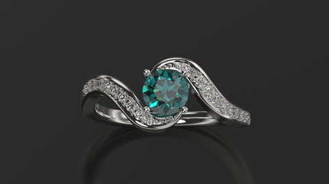 Alexandrite Engagement Ring White Gold Engagement Ring Alexandrite Ring Alexandrite Gold White Gold Alexandrite Ring