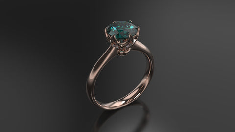 Alexandrite Engagement Ring Rose Gold Engagement Ring Alexandrite Ring Alexandrite Gold Rose Gold Alexandrite Ring