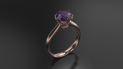 Amethyst Engagement Ring Rose Gold Engagement Ring Amethyst Ring Amethyst Gold Rose Gold Amethyst Ring