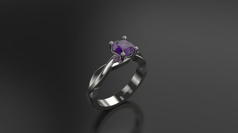 Amethyst Engagement Ring White Gold Engagement Ring Amethyst Ring Amethyst Gold White Gold Amethyst Ring