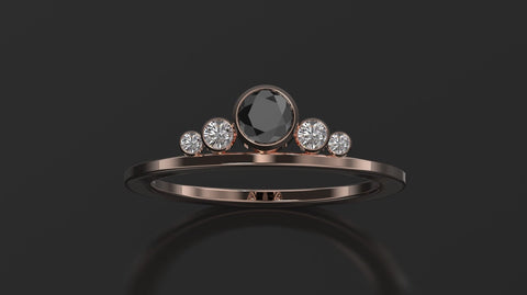 Black Diamond Engagement Ring Rose Gold Engagement Ring Black Diamond Ring Black Diamond Gold Rose Gold Black Diamond Ring