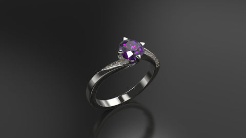 Amethyst Engagement Ring White Gold Engagement Ring Amethyst Ring Amethyst Gold White Gold Amethyst Ring