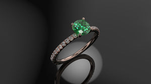 Emerald Engagement Ring Rose Gold Engagement Ring Emerald Ring Emerald Gold Rose Gold Emerald Ring