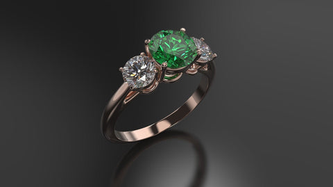 Emerald Engagement Ring Rose Gold Engagement Ring Emerald Ring Emerald Gold Rose Gold Emerald Ring