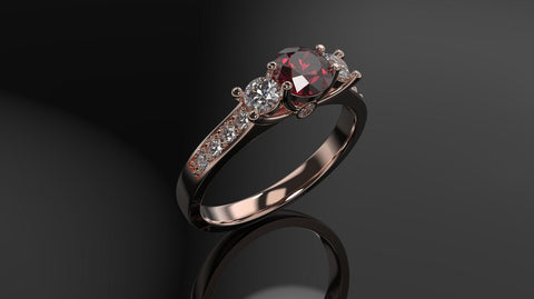 Garnet Engagement Ring Rose Gold Engagement Ring Garnet Ring Garnet Gold Rose Gold Garnet Ring