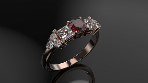 Garnet Engagement Ring Rose Gold Engagement Ring Garnet Ring Garnet Gold Rose Gold Garnet Ring