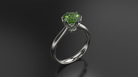 Peridot Engagement Ring White Gold Engagement Ring Peridot Ring Peridot Gold White Gold Peridot Ring