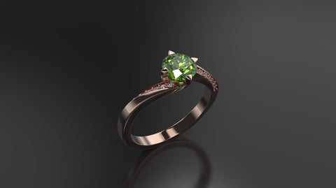 Peridot Engagement Ring Rose Gold Engagement Ring Peridot Ring Peridot Gold Rose Gold Peridot Ring