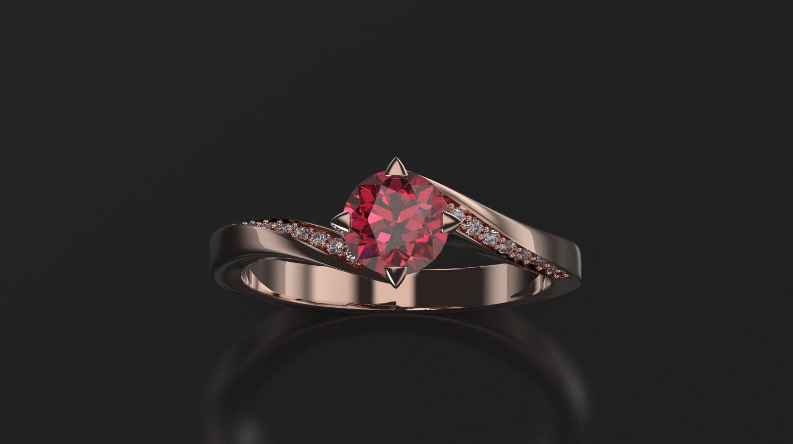 Ruby Engagement Ring Rose Gold Engagement Ring Ruby Ring Ruby Gold Rose Gold Ruby Ring