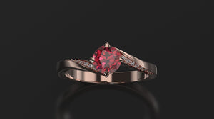 Ruby Engagement Ring Rose Gold Engagement Ring Ruby Ring Ruby Gold Rose Gold Ruby Ring