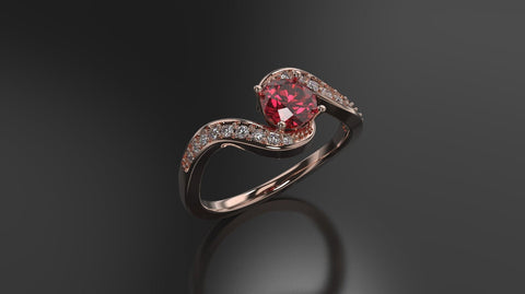 Ruby Engagement Ring Rose Gold Engagement Ring Ruby Ring Ruby Gold Rose Gold Ruby Ring