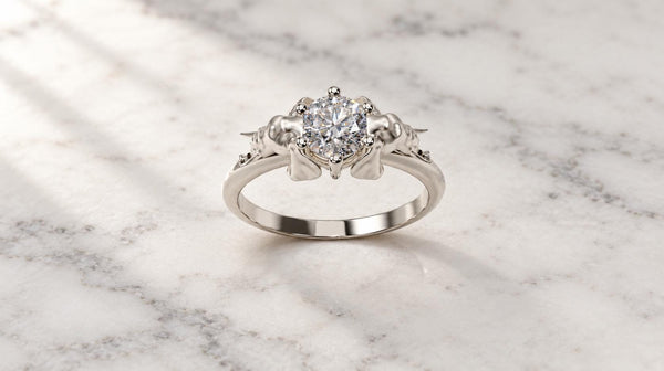 Elephant Head Solitaire Ring