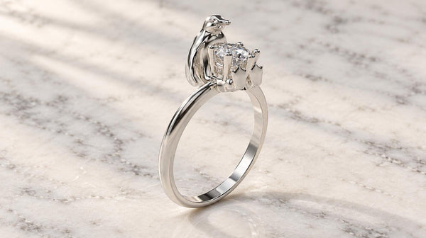Penguin Solitaire Ring