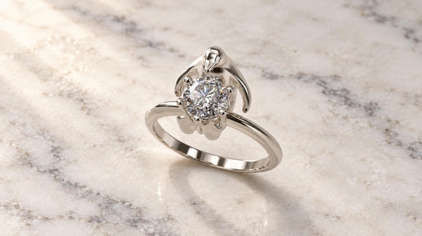 Penguin Solitaire Ring