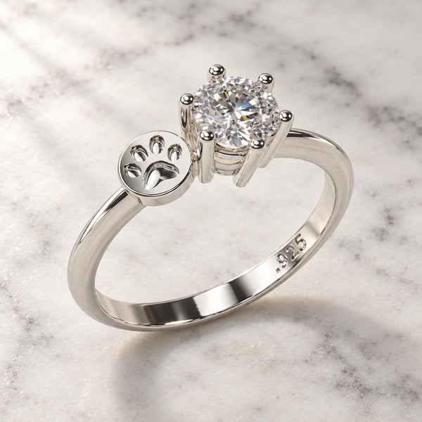 Cat Paw Solitaire Ring