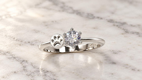 Cat Paw Solitaire Ring