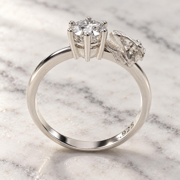 T-Rex Head Solitaire Ring