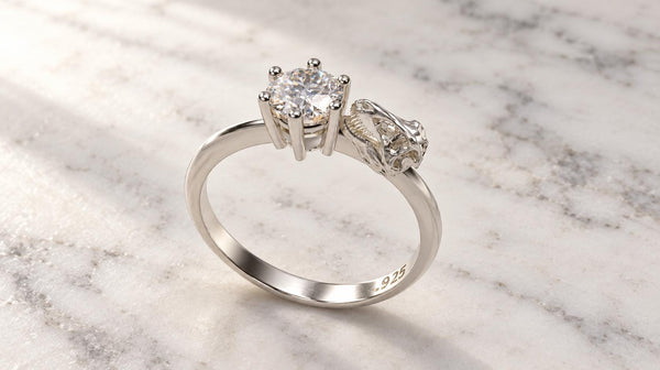 T-Rex Head Solitaire Ring