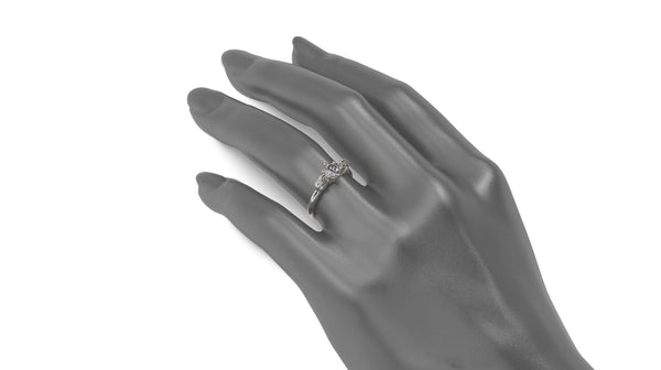 Rabbit Pair Solitaire Ring